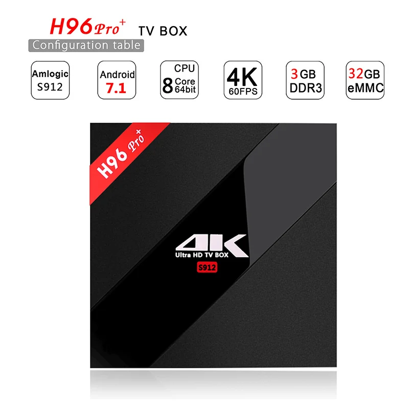 

h96 pro plus Android 7.1 TV Box 3G 32G Amlogic S912 64bit WIFI Bluetooth 4.1 box iptv 1 year Europe ES FR Belgium UK IT Channels