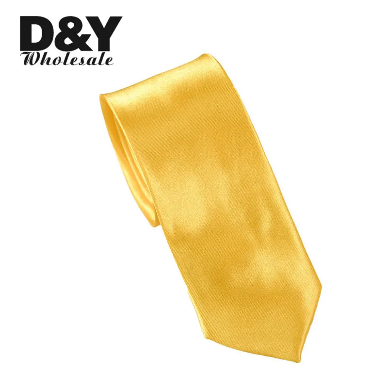 New Casual Classic 5cm/2inch wide "Gold" Solid Color Fashion Necktie