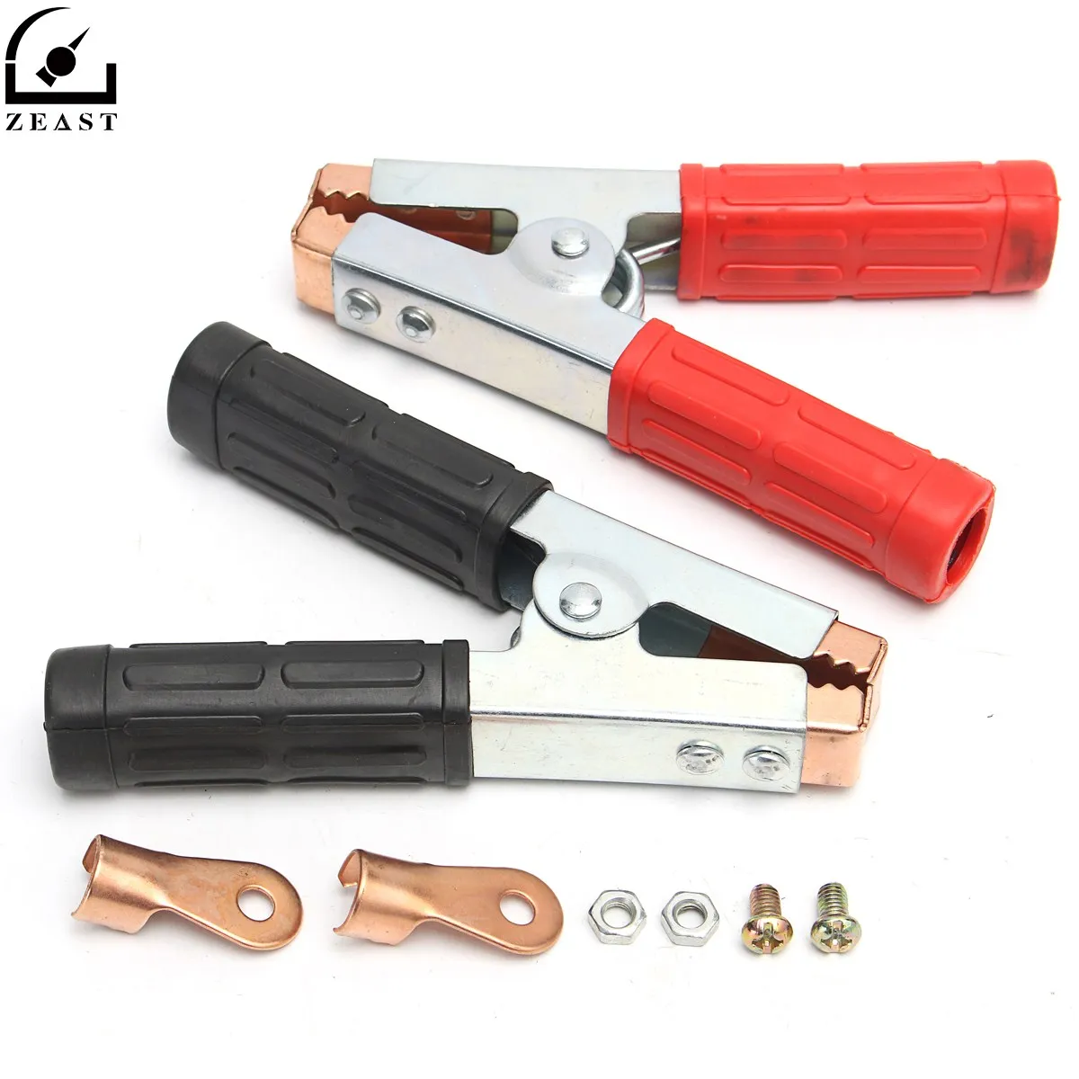 

2Pcs Test Clip 600A Heavy Duty Crocodile Alligator Vehicle Boat Battery Clamp