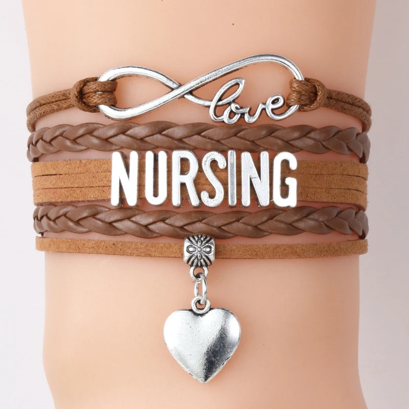 (10Pcs/Lot ) Infinity Love Nursing Bracelets Heart Charm Career Wrap