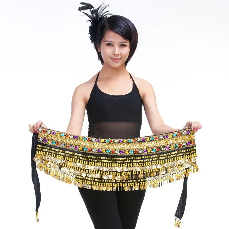 YI NA Шэн WU для женщин Дешевые монеты, живот 248 танец хип шарф новый танец живота талии ремни для продажи 9 цветов доступны