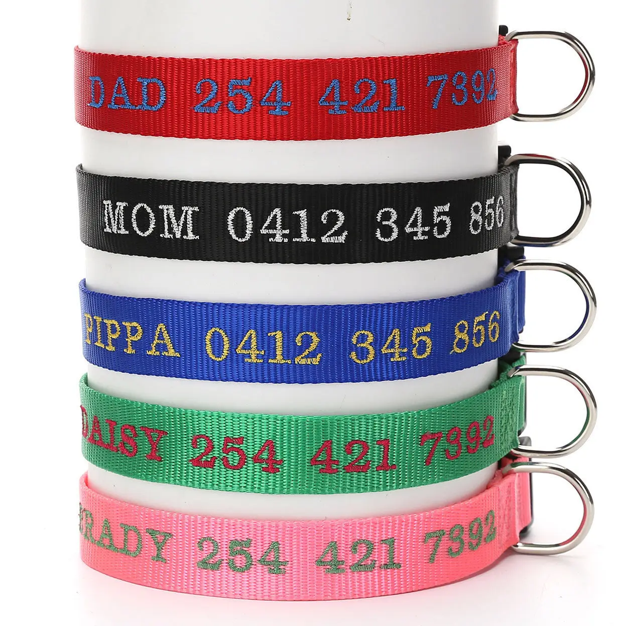 Personalized Nylon Dog Collar Leads Engraved Puppy Pet Dog Name & Phone