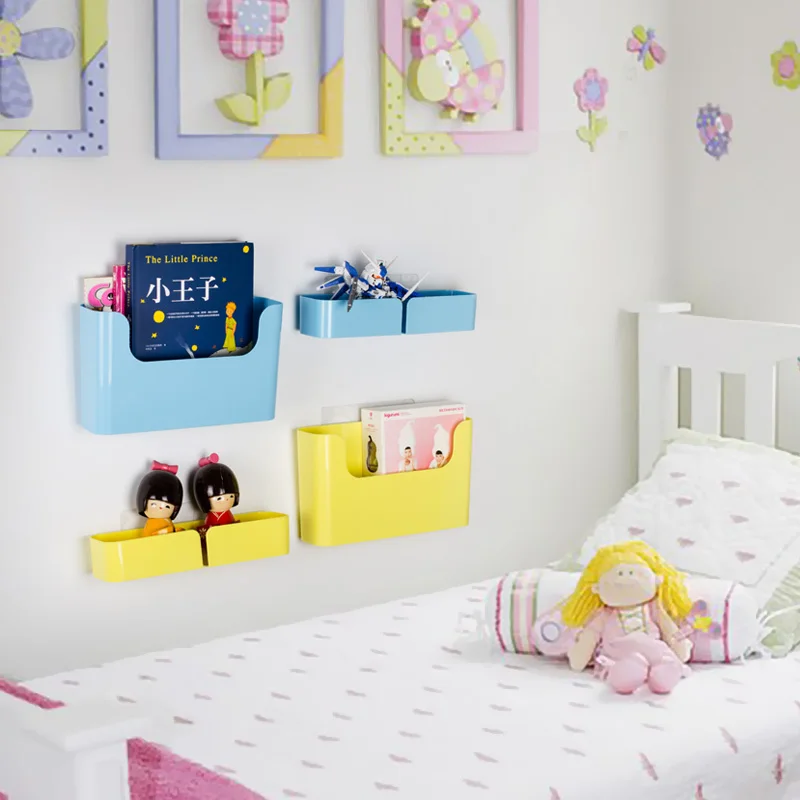 جديد ذاتية اللصق رف جدار صندوق تخزين من البلاستيك ماكياج المنظم حامل فرشاة الحمام اكسسوارات المطبخ