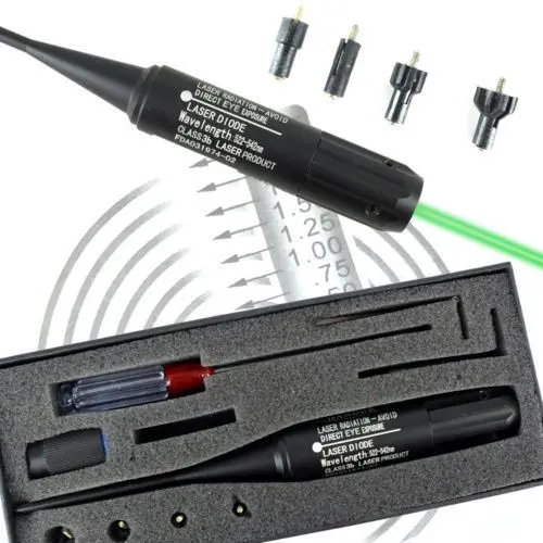 Hunting Airsoft Green Dot Laser Bore Sighter Collimator Kit .22 .50