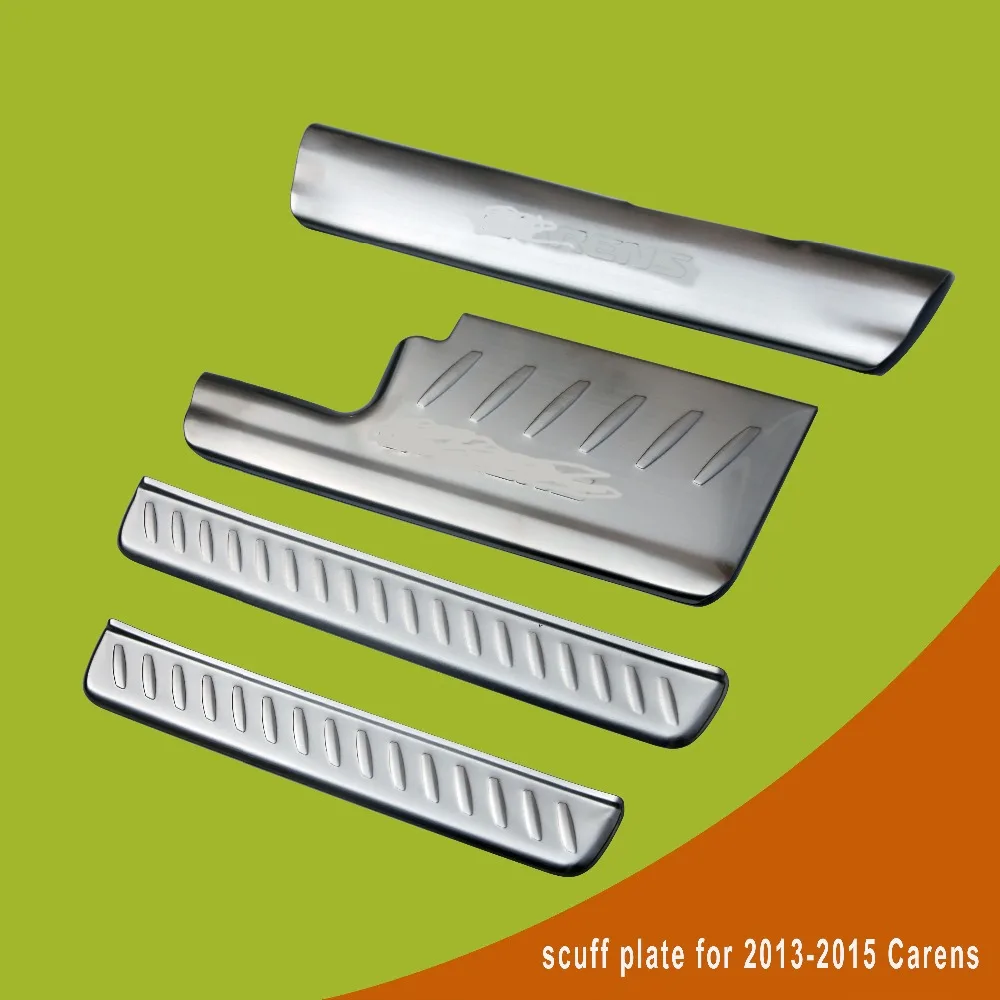 

STAINLESS STEEL DOOR SILL PLATE ENTRY SCUFF COVERS FOR 2013 2014 2015 KIA CARENS CAR ACCESSORIES STYLING