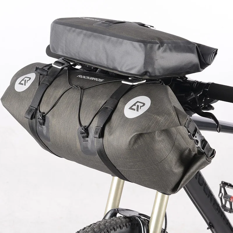 Rockbros, водонепроницаемая сумка на руль, велосипедная Передняя сумка, рама, велосипедная корзина, большая емкость, велосипедная сумка, топ, кошелек-туба, упаковка - Цвет: AS-015 AS-016