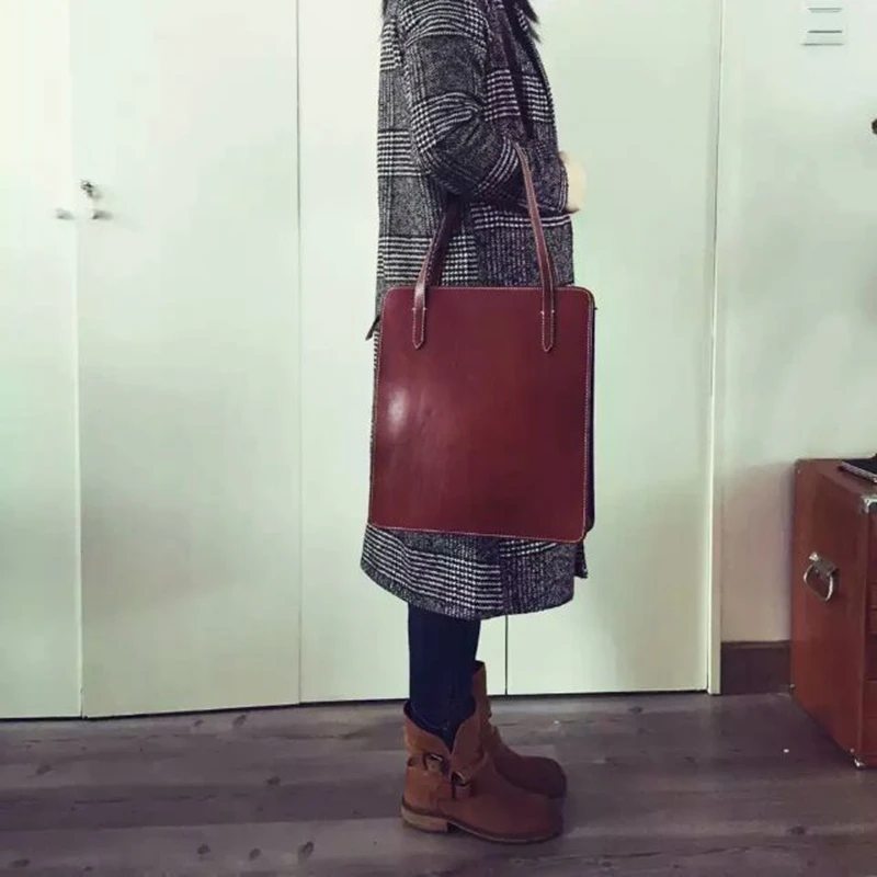 

Tarpaulin Tattoo Tote Bag / Large Capacity Handbag / Japanese Simple Style Handmade Suture