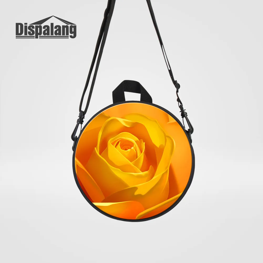 

Dispalang Designer Rose Flower Messenger Bags For Girls Mini Lady Crossbody Bag Kids Toddler Round Shoulder Bag For Kindergarten