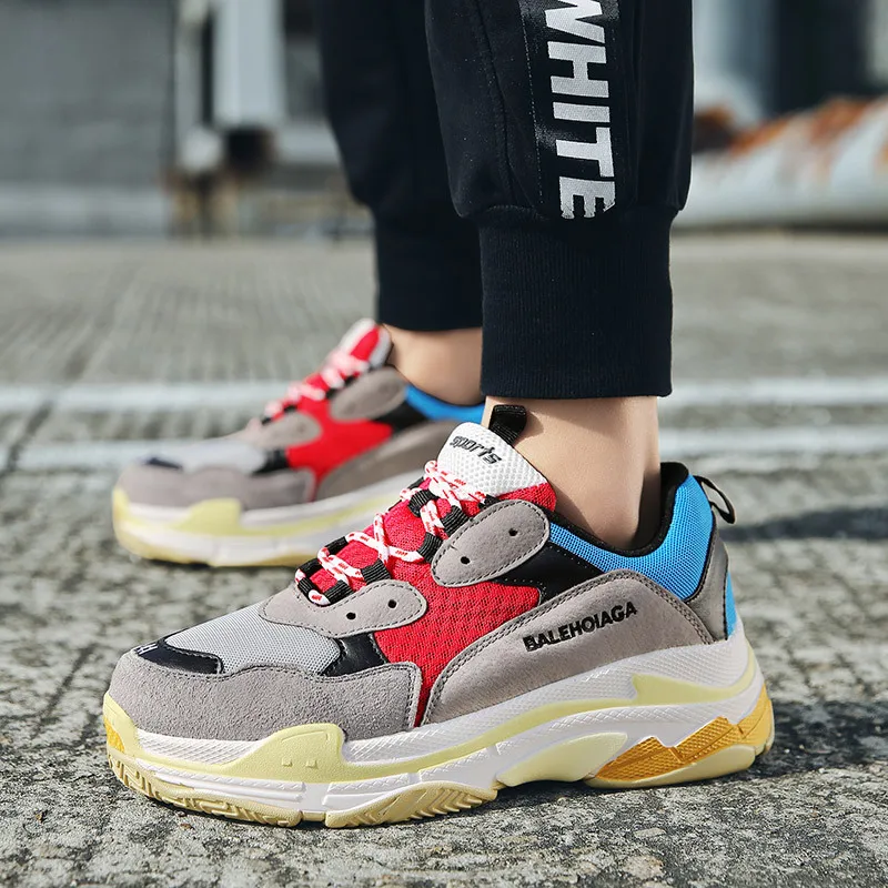 

2019 Spring Colorful men's Running Platform Sneakers Fashion men Flat Thick Sole Sports Shoes Woman Dad Footwear Feminino