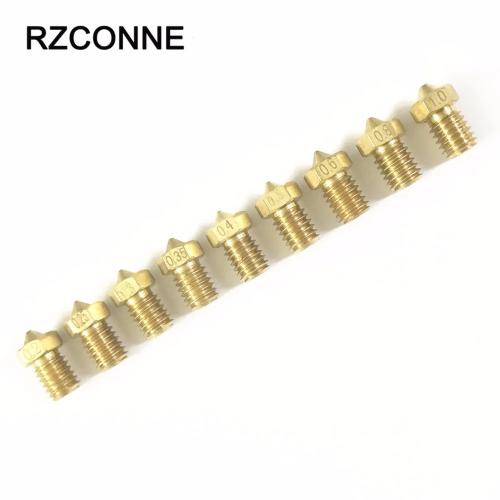 5pcs 3D Printer J Head Extruder Brass Nozzles 0 2 0 25 0 3 0 4 0 5 0 6 