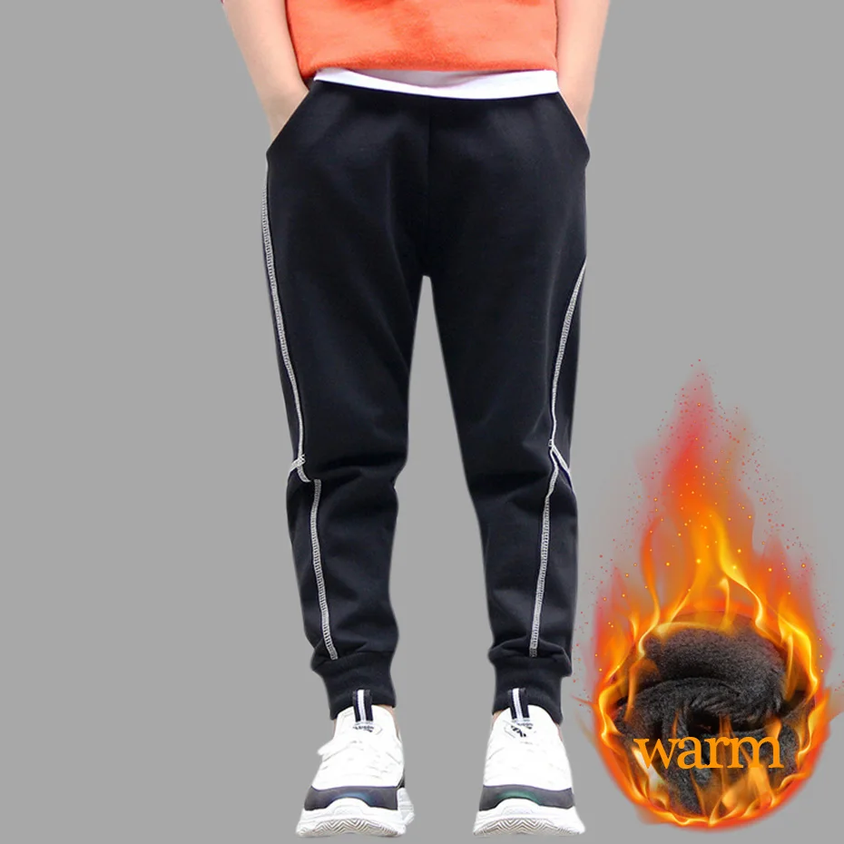 

Sports Pants For Boy Winter Thick Kids Pants Warm Boys Trousers Autumn Kids Clothes Teen Child Boys Clothing 4 6 8 14 Years