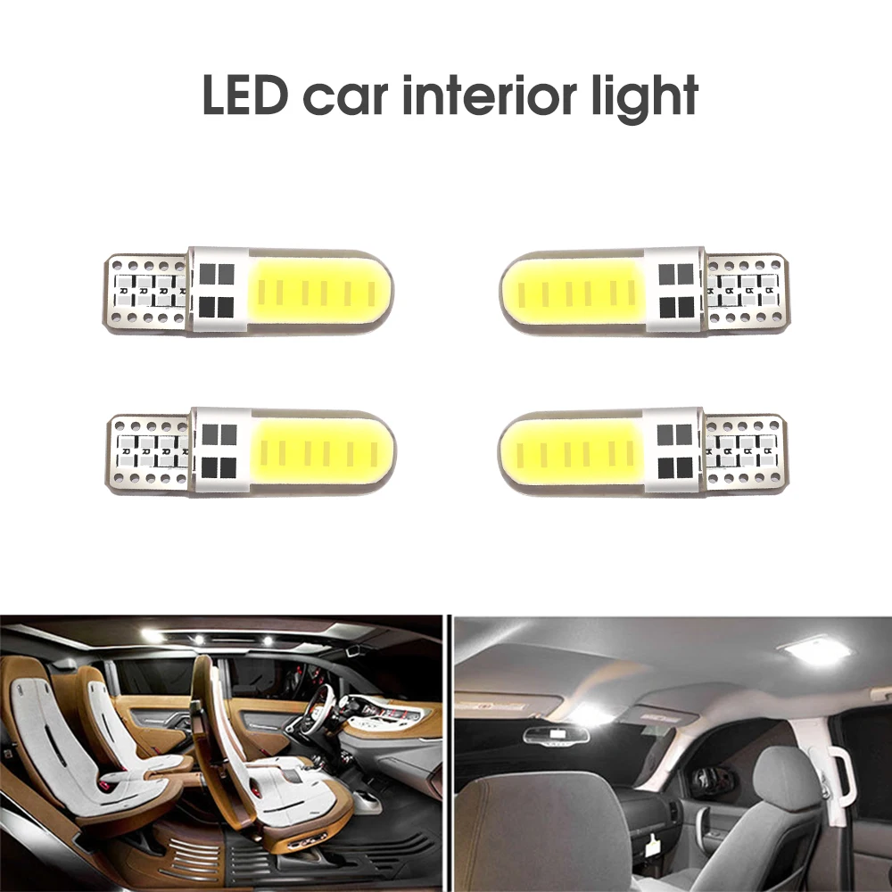 Lâmpada LED Interior do carro, Luz lateral da cunha, Acessórios do carro, Canbus Erro Livre, Branco, 5730, 12V, 6000K, T10, 10Pcs, 4, 6, 12 SMD