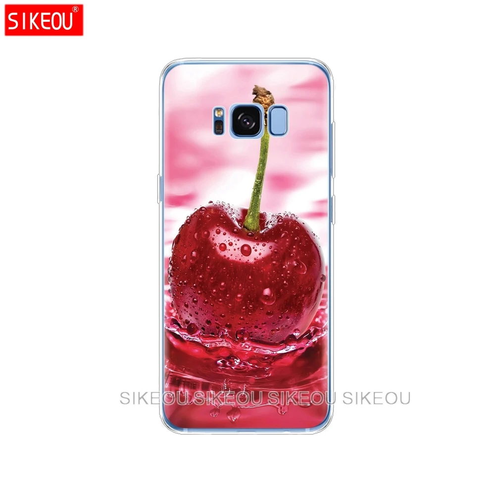 Силиконовый чехол для Samsung Galaxy S9 S8 S7 S6 edge S5 S4 S3 PLUS телефона с фруктовыми вишнями и