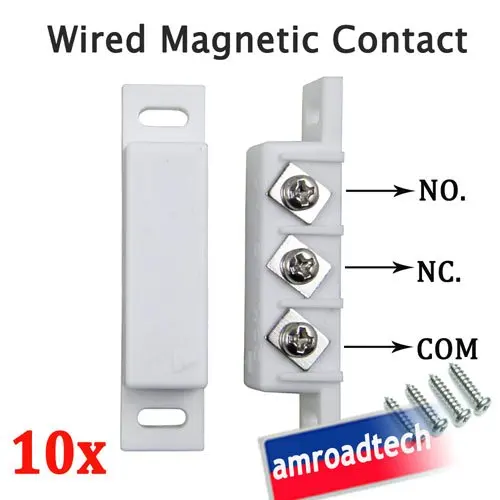 10pcs Wired Magnetic Door Window Contact Magnetic Sensor ...