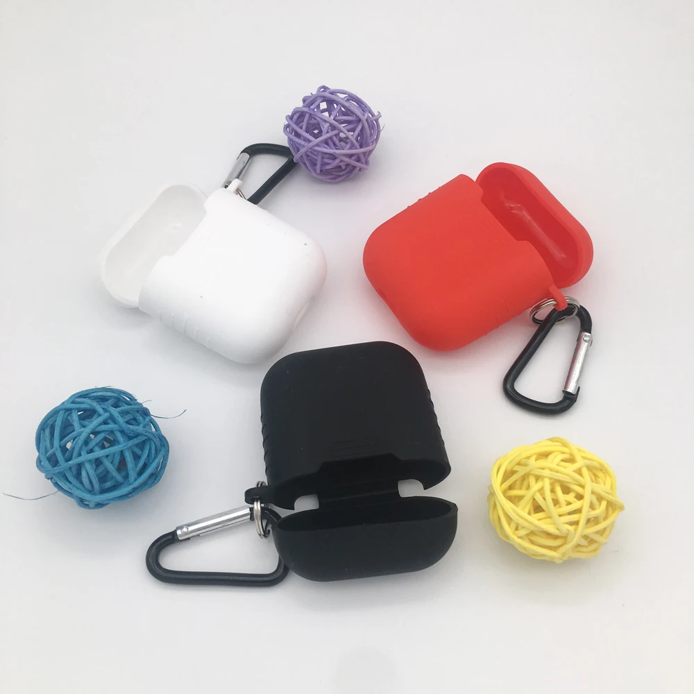 Силиконовый чехол для airpods с брелком Apple защитный | Электроника