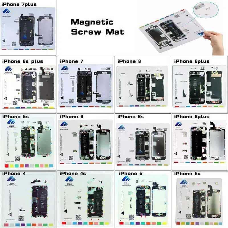 Магнит ремонт инструменты Руководство контактная площадка под винт Хранитель диаграммы коврик для iPhone 5S 6 7 8 Plus X
