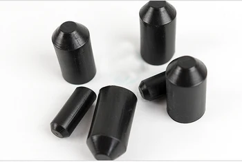送料無料 30pc ブラック絶縁キャップケーブル熱収縮キャップ品質ケーブルヘッドサイズオプション