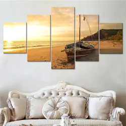 Wall Art Холст Картина HD печатает украшение дома морской пейзаж 5 шт. модульная Куадрос фотографии Гостиная работа плакат