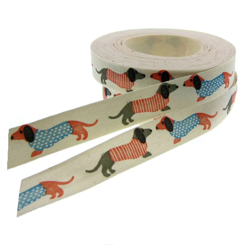5 ярдов хлопчатобумажная Лента печатная лента собачьи ленты с этикетками для рукоделия вечерние швейные принадлежности швейная ткань 15 мм