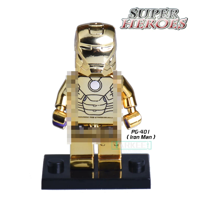 gold lego iron man