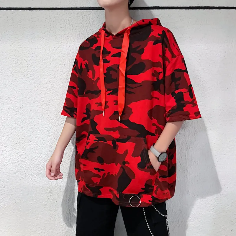 

Summer New Hoodies Men Fashion Printed Casual Hooded Sweatshirt Man Streetwear Hip Hop Loose Short-sleeved Hoody Pullover S-5XL