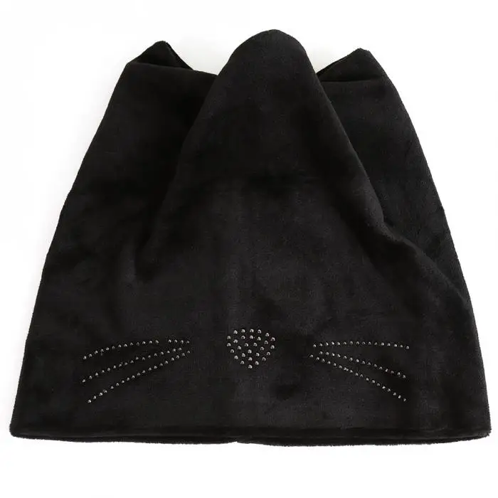 1 Pcs Children Kids Boy Girl Hat Cap Cat Ears Solid Color Warm for Autumn Winter MUG88