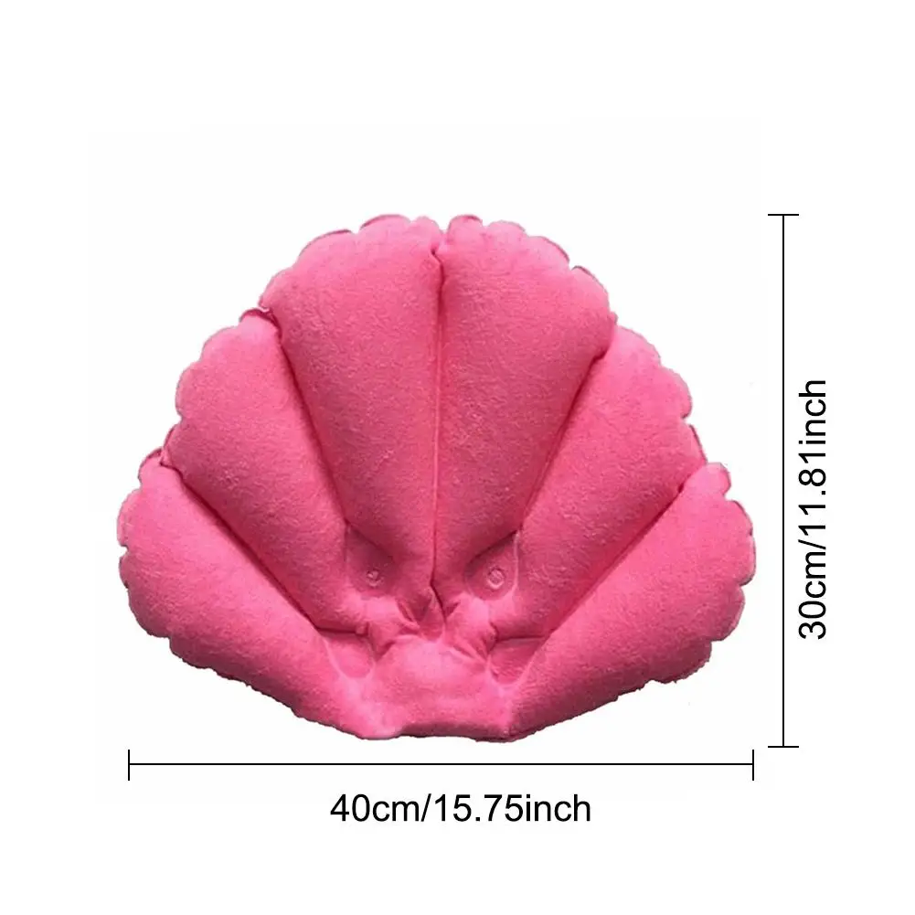 Подушка для ванны с присосками надувная махровая ткань веерообразная подушка для поддержки шеи мягкая спа подушка для ванны случайный цвет