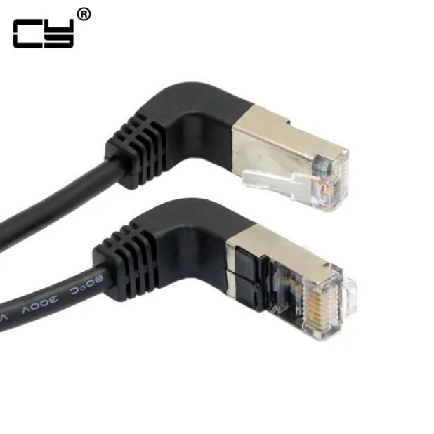 Коленчатый и вверх Угловой 90 градусов Cat5e 8P8C FTP STP UTP Cat 5e Ethernet сетевой кабель RJ45 сетевой патч-корд 0,4 м 1 м 2 м 3 м 5 м Угол