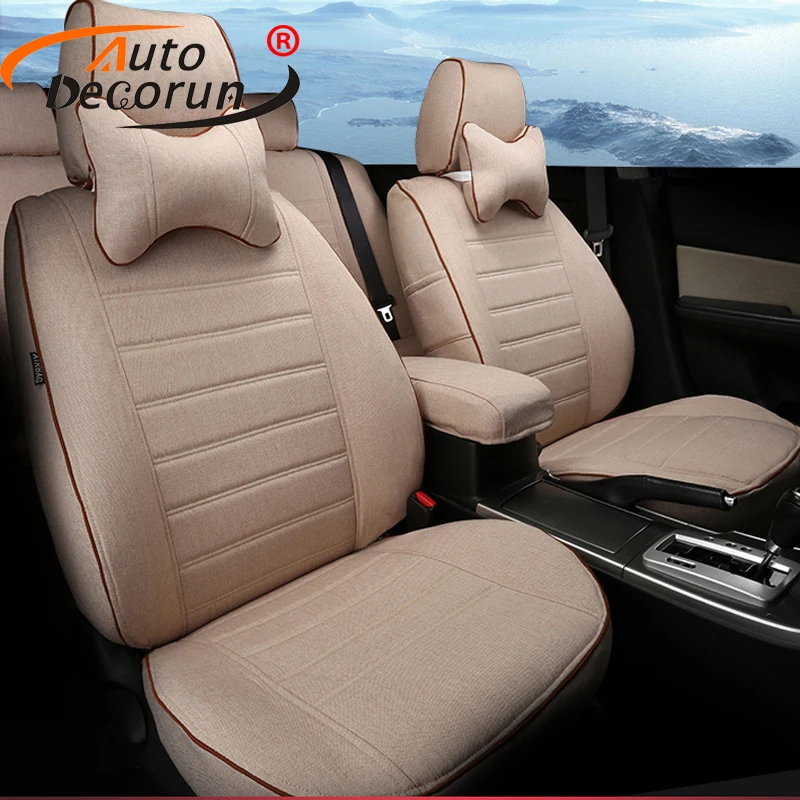 AutoDecorun Front & Rear Seat Cover for Audi A8 Accessories Car Seat