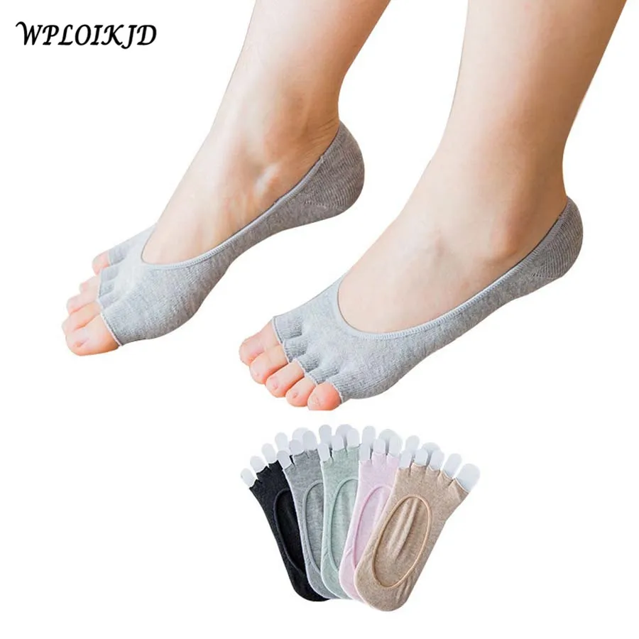 

[WPLOIKJD]Summer Hot New Thin Open Toe Ssocks Female Slippers Invisible Non-Slip Socks