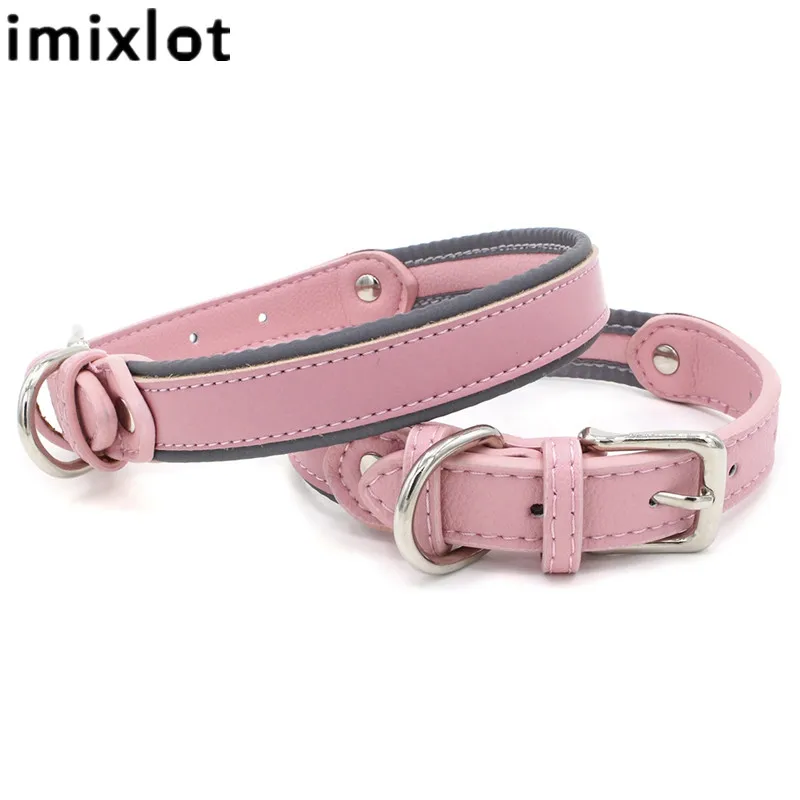 Imixlot Personalized Pet Collar Comfortable Leather Dog Cat Collars for