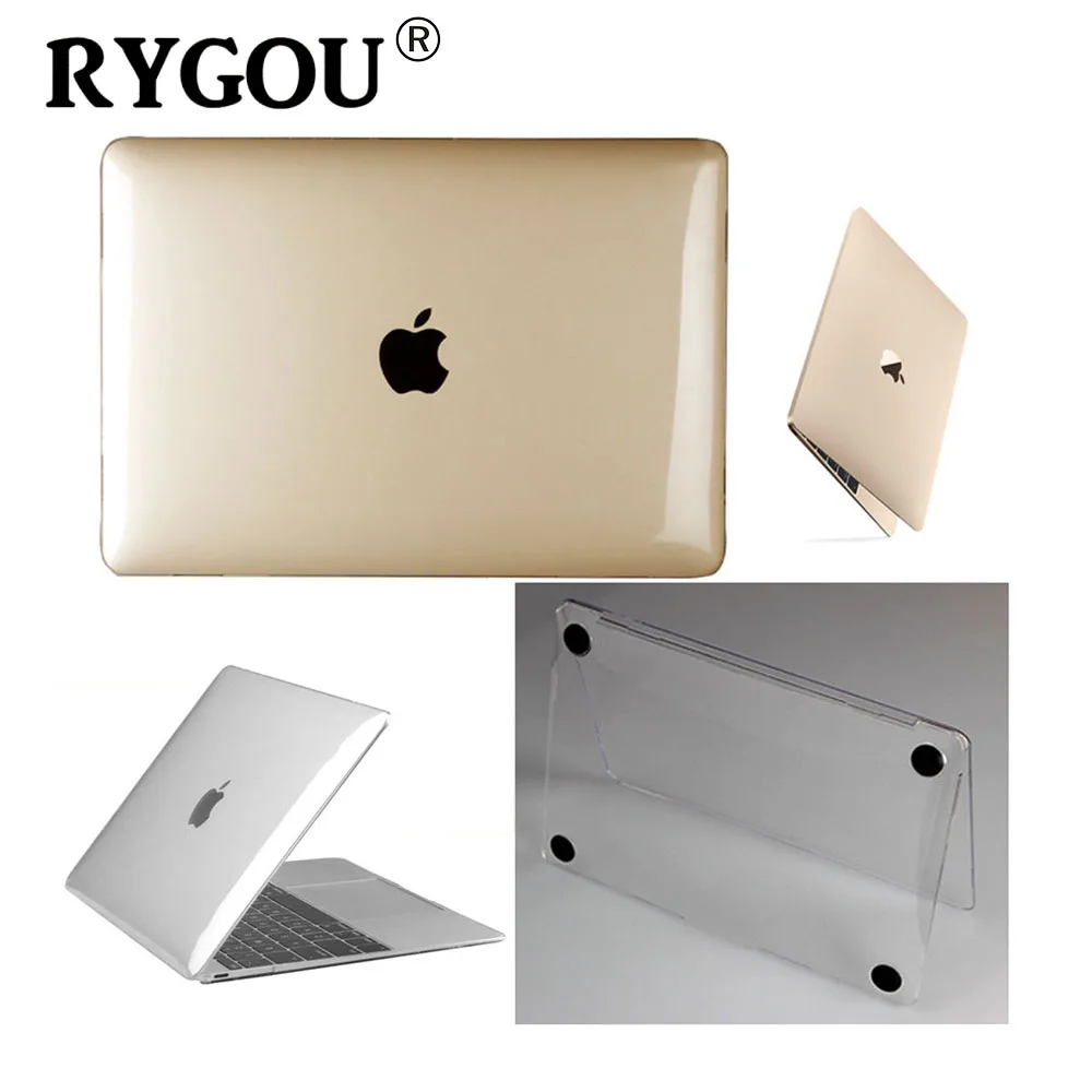 

RYGOU Crystal Clear Hard Cover Case For Macbook Air 11 13 Pro 13 15 Retina 12 13 15 inch Laptop Bag for Mac Book pro 13 Cases