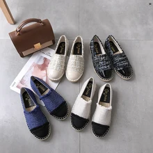 Новинка; сезон весна; обувь в рыбацком стиле с бахромой; женские повседневные лоферы на плоской подошве; парусиновая женская обувь из пеньки; удобные женские туфли без задника; популярная обувь