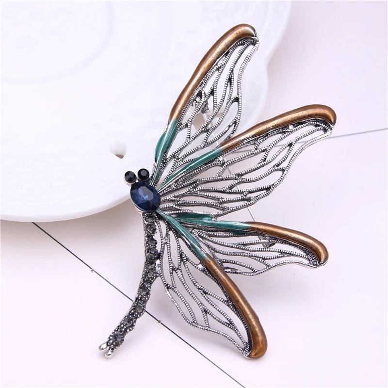 

dragonfly brooch lapel pin men jewelry korean rhinestone broches metal pins and brooches for women acessorios broches mujer