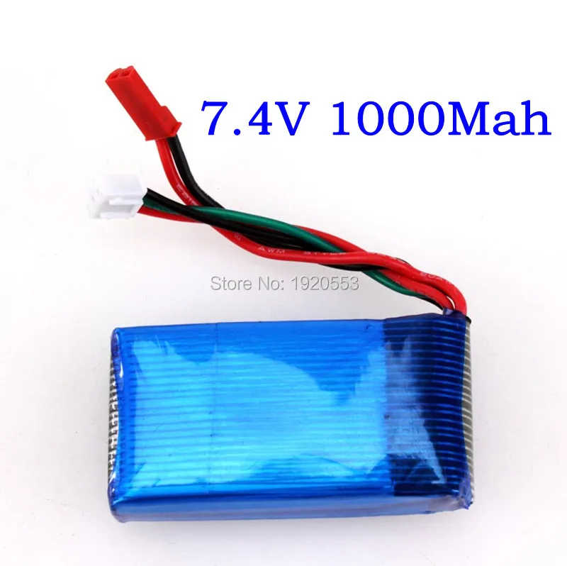 7,4 V 1000Mah 1200Mah литий-полимерный Lipo аккумулятор для WLToys V912 V262 V353 4Ch одиночный пропеллер Радиоуправляемый вертолет