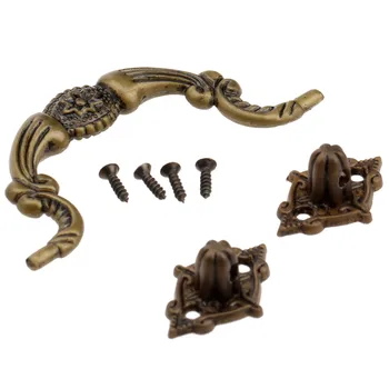 

DRELD 10Pcs Antique Brass Cabinet Knobs and Handles Retro Furniture Knobs Kitchen Drawer Cupboard Pull Handles Furniture Fitting