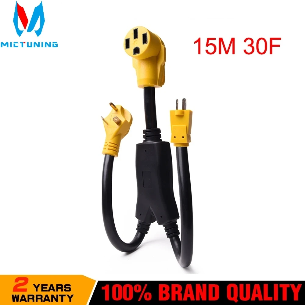 

MICTUNING 27.5 inch RV PowerGrip Maximizer 45 AMP Electrical Adapter 10 Gauge Heavy Duty Power Cord Bright Yellow