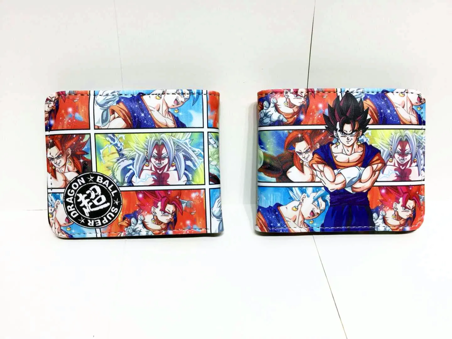 Аниме Dragon Ball и super Goku кошелек Pu короткий двойной фото держатель для карт для мужчин и женщин монета карман на молнии мультфильм сумочка с принтом - Цвет: 02