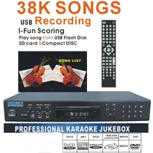 С фабрики караоке-плеер/рекордер с 40k песнями, встроенный 2 микрофона эхо/DVD устройство/USB/SD кард-ридер