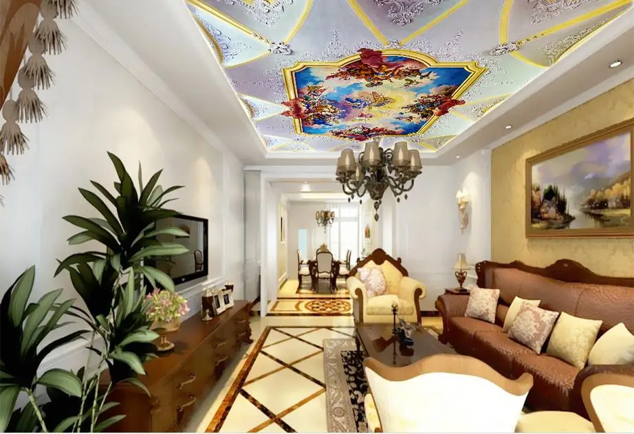 Custom 3d Modern Ceiling Murals Sacred Code Of Characters 3d