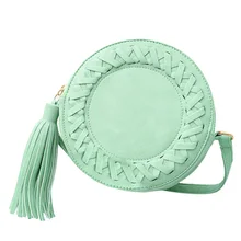 Мода круглый Для женщин кисточкой сумка тканые Crossbody сумки для Для женщин s сумка Дамы Симпатичные Вязание круговой Для женщин сумка