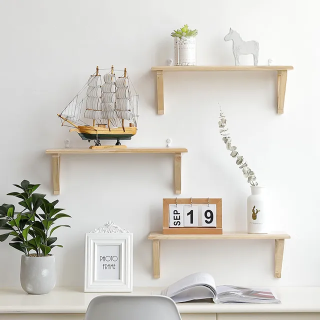 Wooden Wall Shelf Mounted Storage Rack Organization For Bedroom Wooden Wall Shelf Mounted Storage Rack Organization For Bedroom Kitchen Home Decor Kid Room Diy Decoration Holder