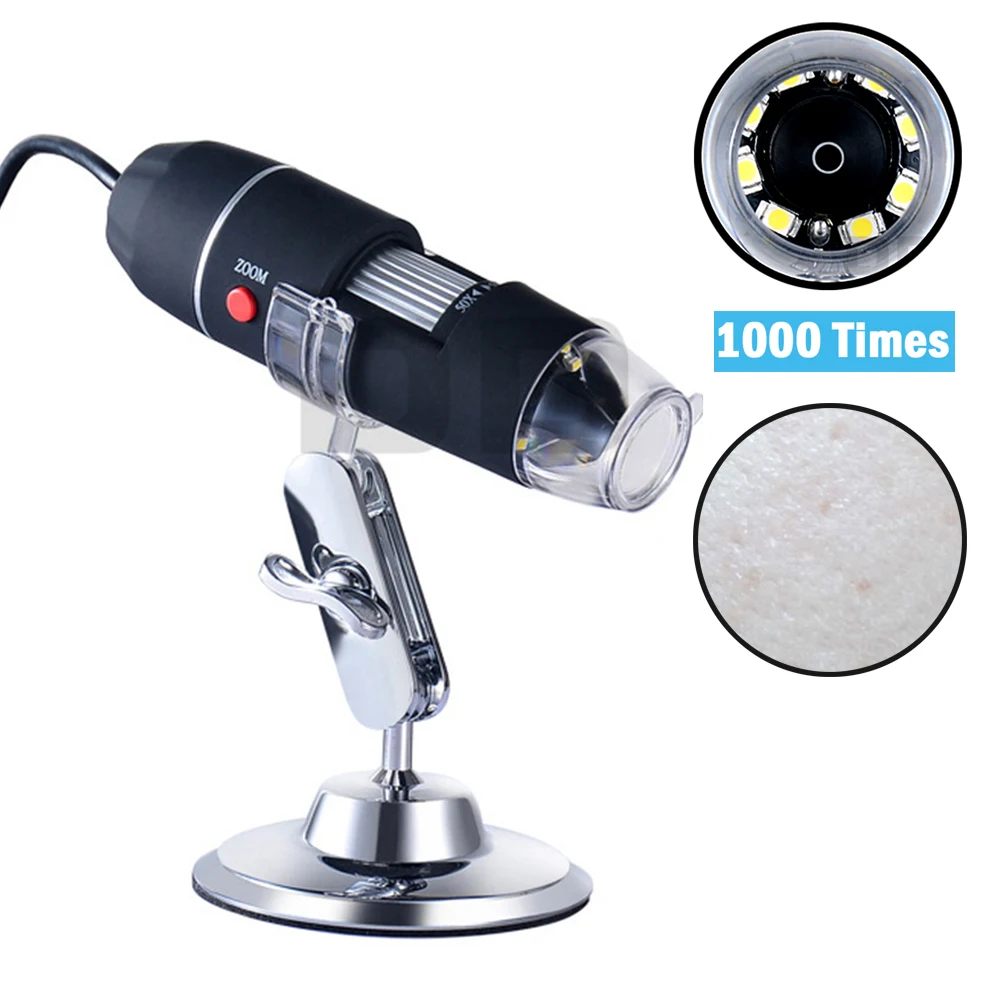 1000 Times HD USB Digital Microscope Portable Magnifier Skin Tester