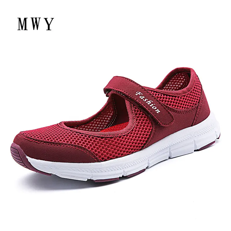 Mwy الصيف الربيع السيدات الاحذية المرأة أحذية رياضية أحذية الشقق chaussure تنفس شبكة الأحذية ماركة مصمم خفيفة