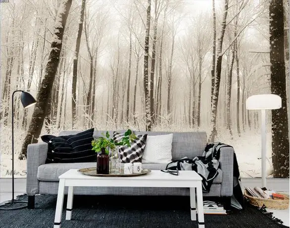 non woven wallpaper black white forest landscape wallpaper papel de
