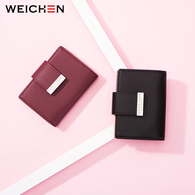 WEICHEN 20 Slots Women Card Holders Brand Designer Ladies Credit Card Wallet Female Fashion Leather Business Card Cover Case NEW