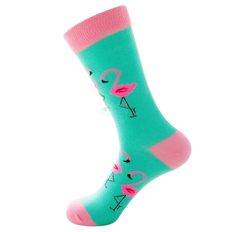 Flamingo Носки с животными, Мультяшные женские, фламинго, ананас, собака, банан, овощи, фрукты, веселые, милые, женские, мужские, хип-хоп, Цветочные Носки - Цвет: Flamingo