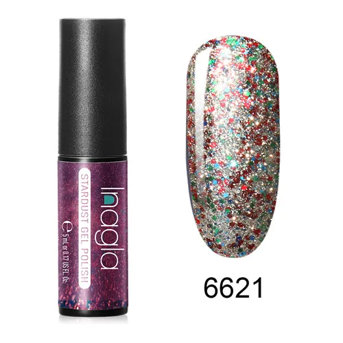 Inagla Starry Series Nail Polish 5ml Red Gold Blue Soak Off UV Gel Polish Glue Lacquer Manicure Nail Art Varnish Tool - Цвет: 6621