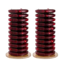 20Pcs Coaster Pagers +2pcs Charger Base Restaurant Wireless Calling System Waiter 999 Channel 433.92MHz Queuing System F3357A