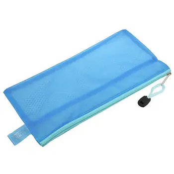 

12 x Blue Plastic Gridding Zipper Closure Files Bags